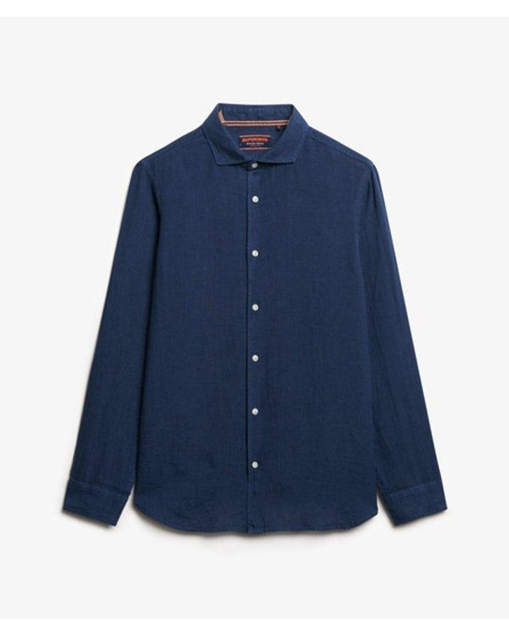 Superdry Blue & Co Vacation Long Sleeved Linen Shirt for men