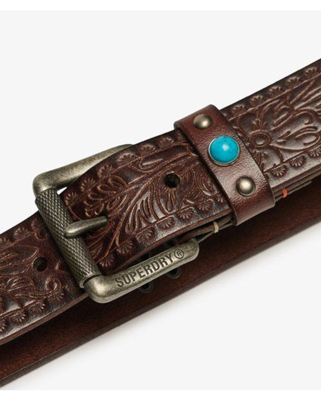 Superdry Brown & Co Statement Leather Belt for men