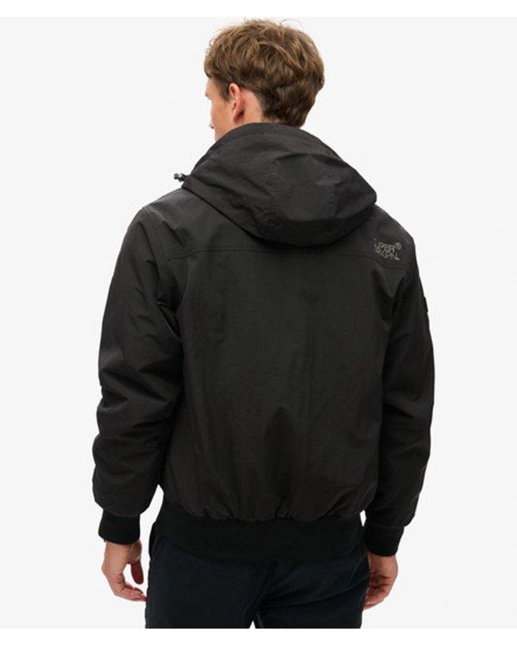 Superdry Black & Co Surplus Nylon Hooded Bomber Jacket for men