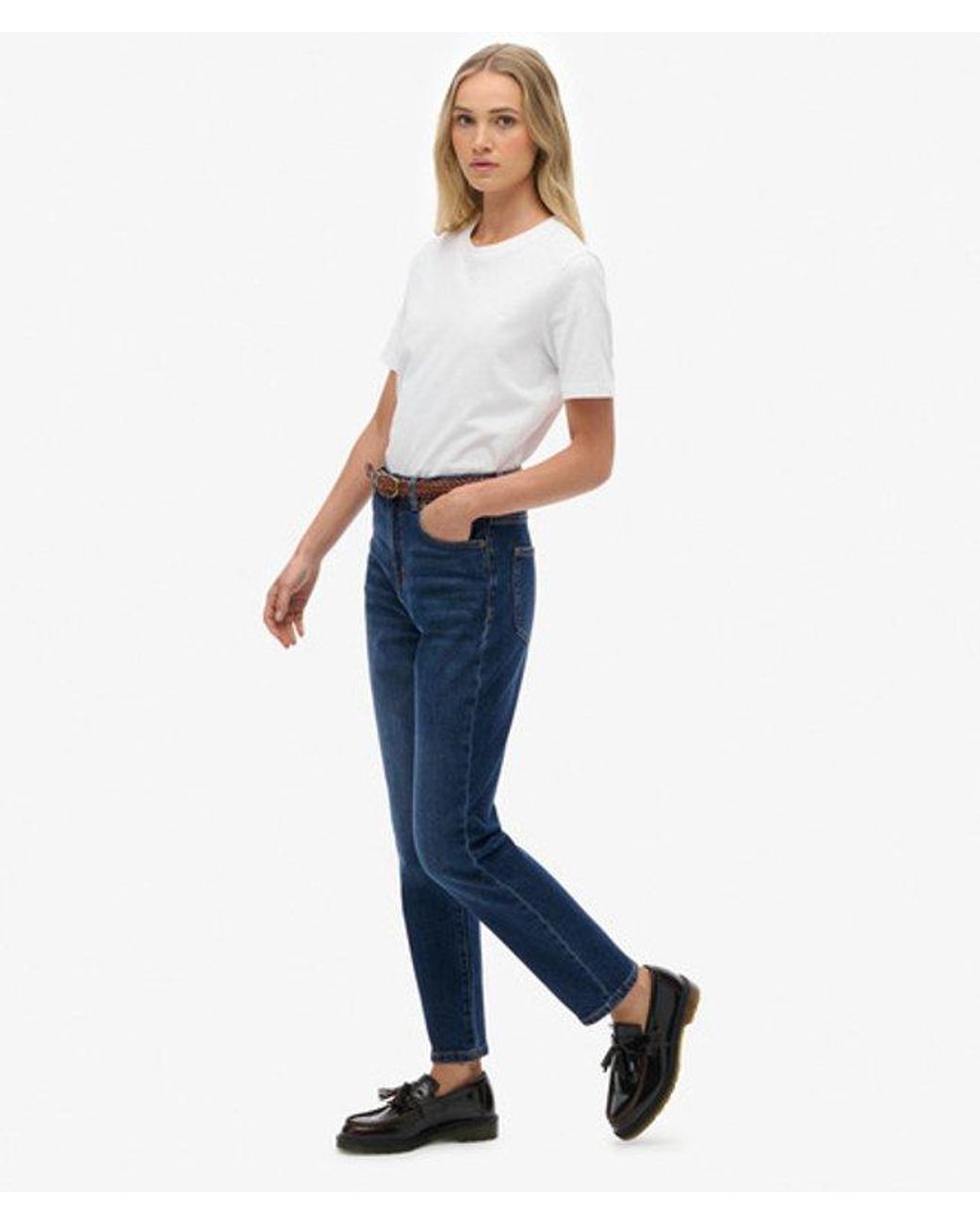 Superdry Blue & Co Organic Cotton High Rise Mom Jeans