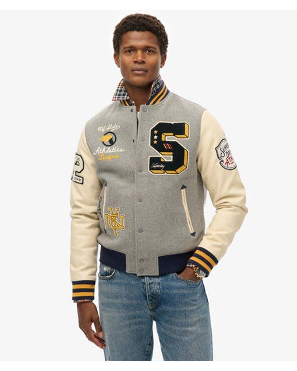 Superdry Natural College Patched Bomber Jacket for men