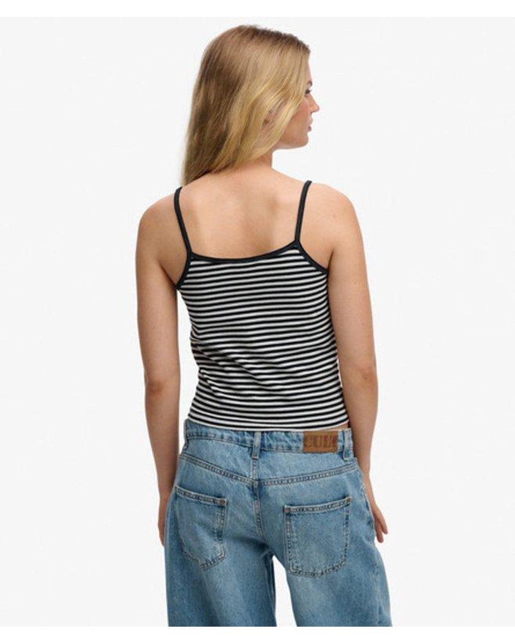 Superdry Blue & Co Athletic Essentials Stripe Cami Top