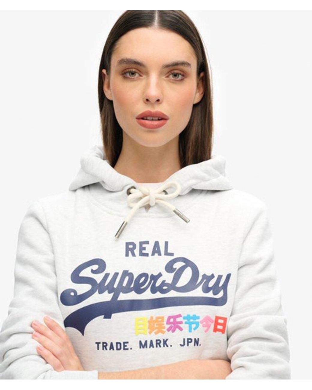 Superdry White & Co Vintage Logo Pop Hoodie