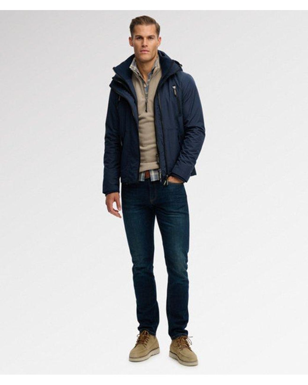 Superdry Blue & Co Hooded Mountain Windbreaker Jacket for men