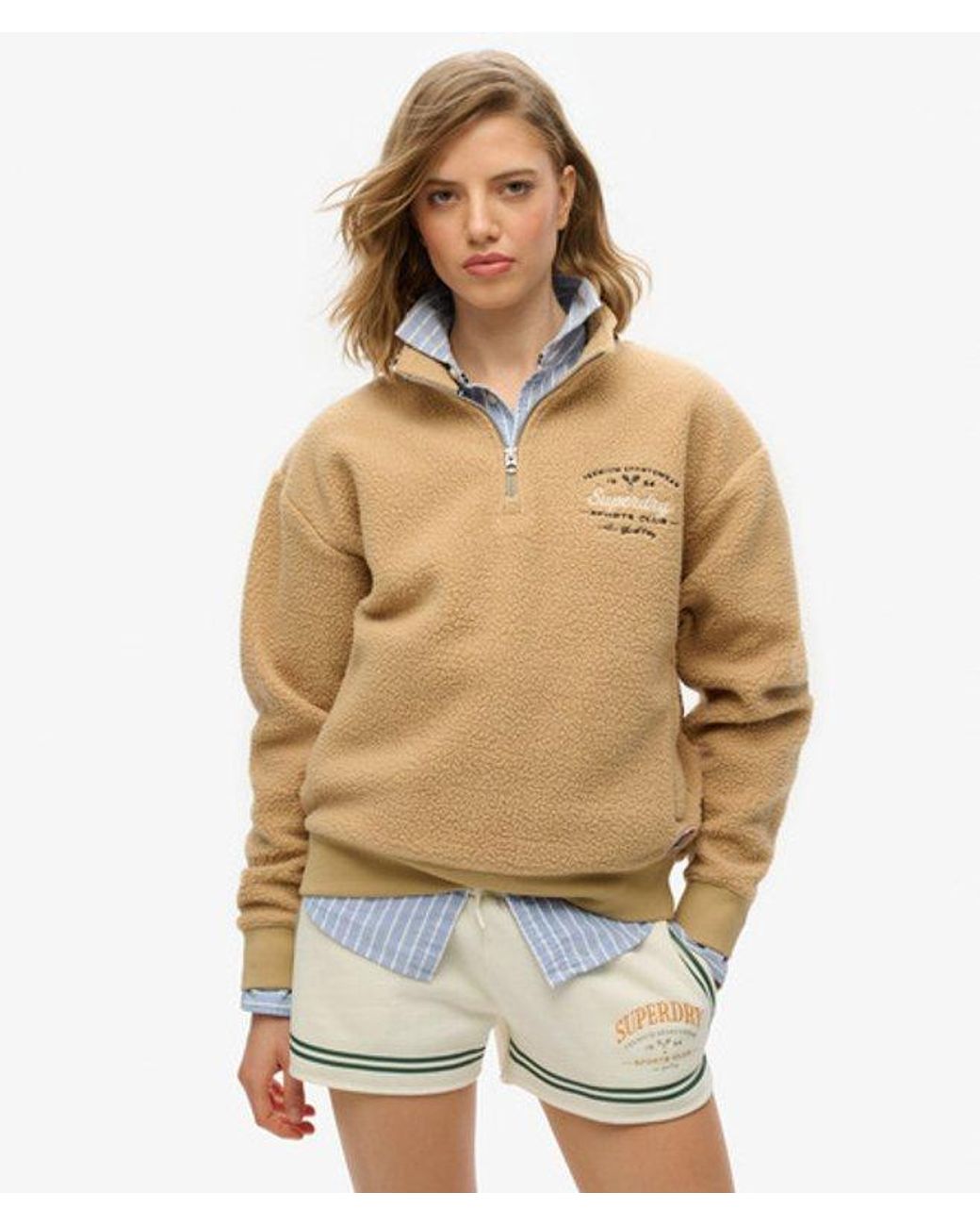 Superdry Natural & Co Country Club Fleece Half Zip Sweatshirt