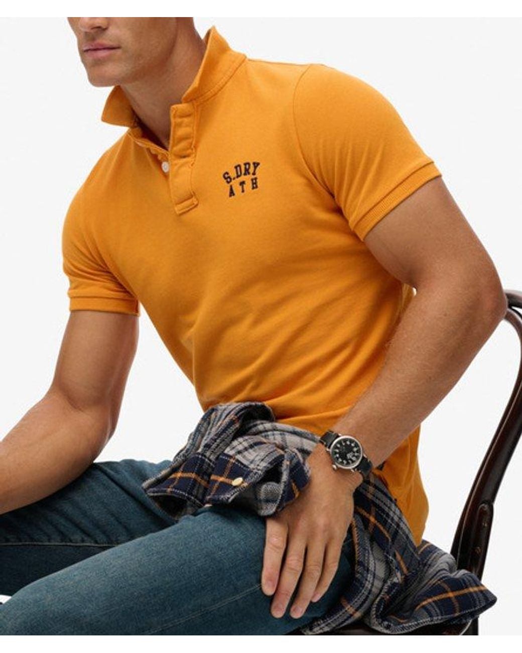 Superdry Orange & Co Vintage Athletic Embroidered Polo Shirt for men