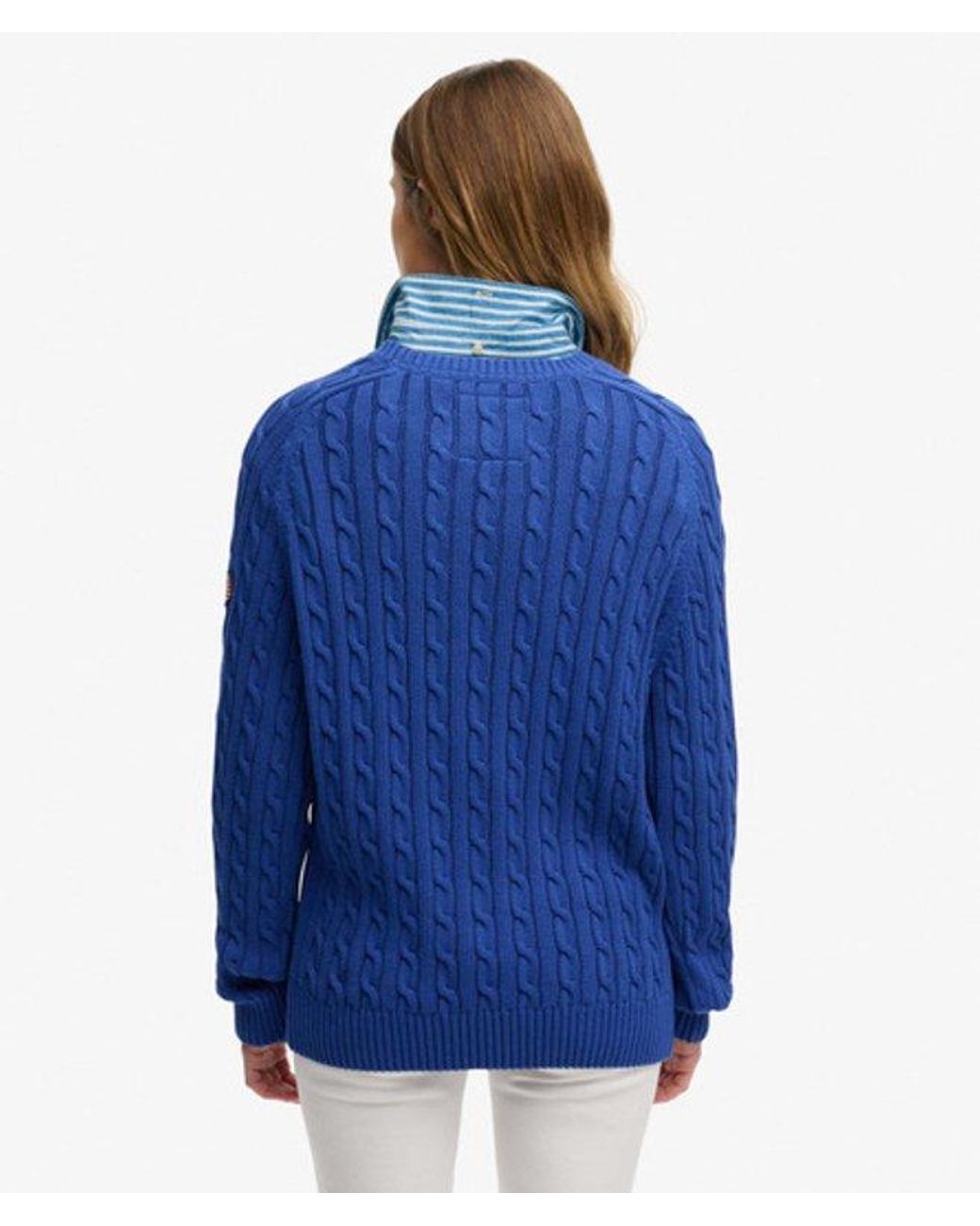 Superdry Blue & Co Slouchy Cable Knit Jumper