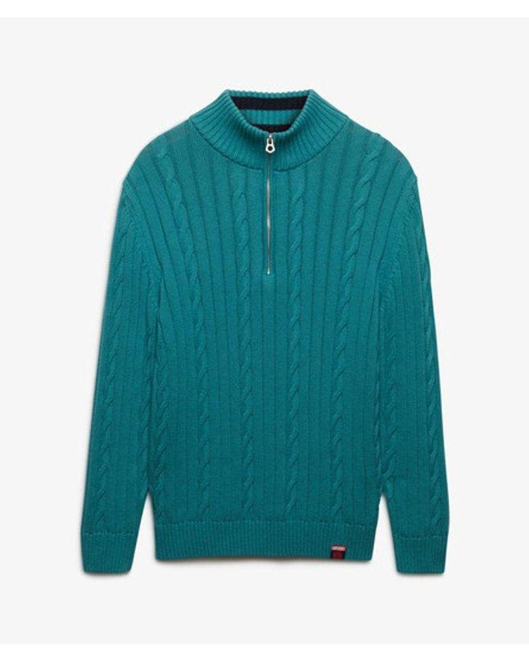 Superdry Blue & Co Slouchy Cable Half Zip Jumper
