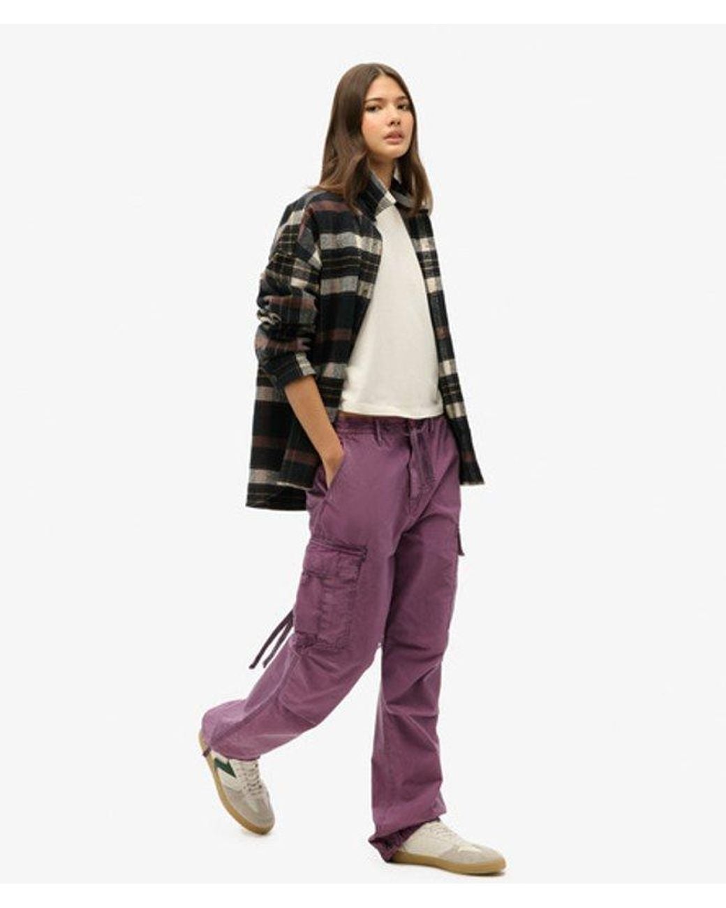 Superdry Red & Co Low Rise Parachute Cargo Pants