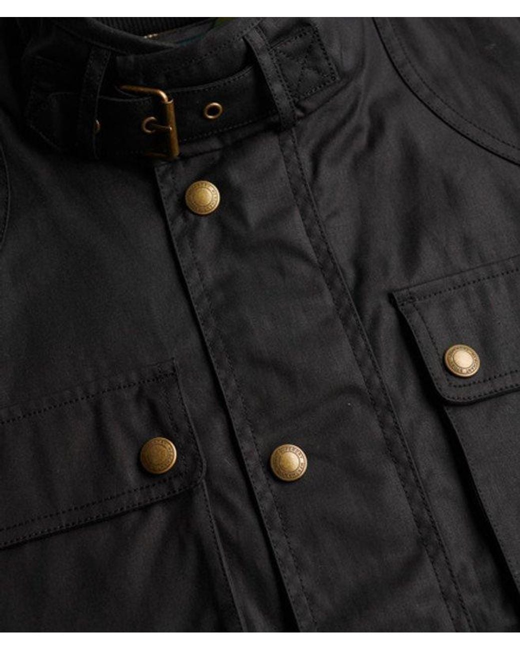 Superdry Wax Cropped Racer Jacket in het Black voor heren
