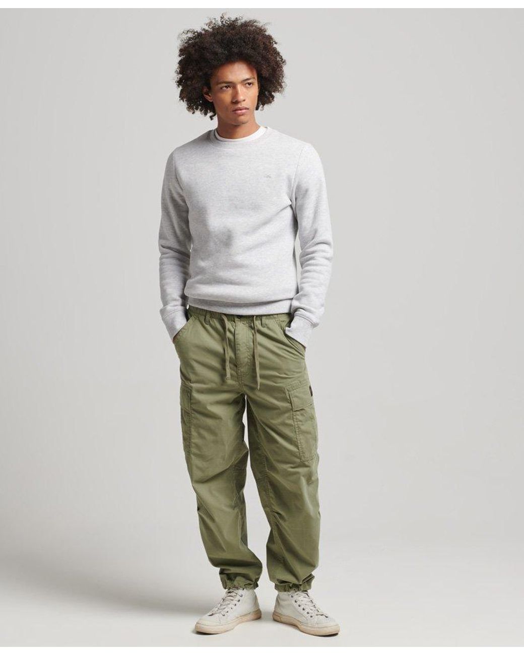 Superdry Organic Cotton Vintage Parachute Cargo Pants in Green
