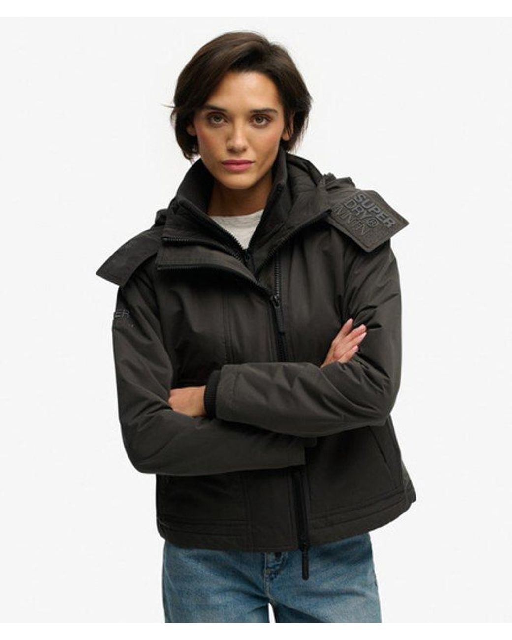 Superdry Black & Co Hooded Microfibre Arctic Windcheater Jacket