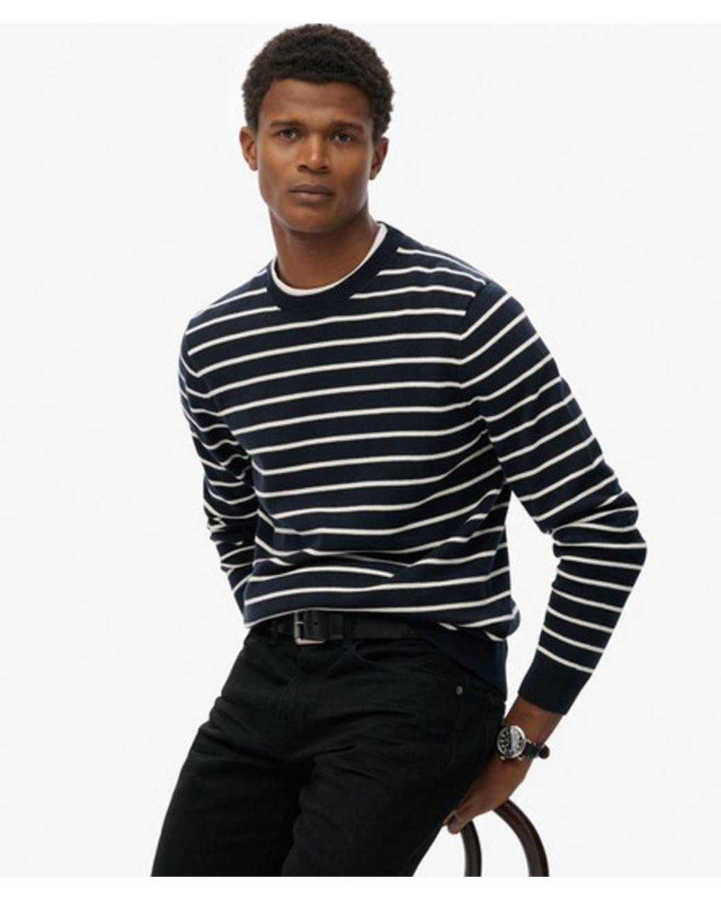 Superdry Black & Co The Merchant Store - Breton Jumper for men