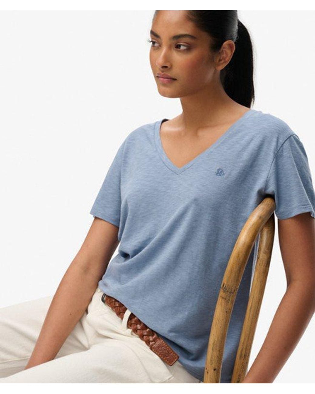 Superdry Blue & Co Studios Slub Embroidered T-shirt
