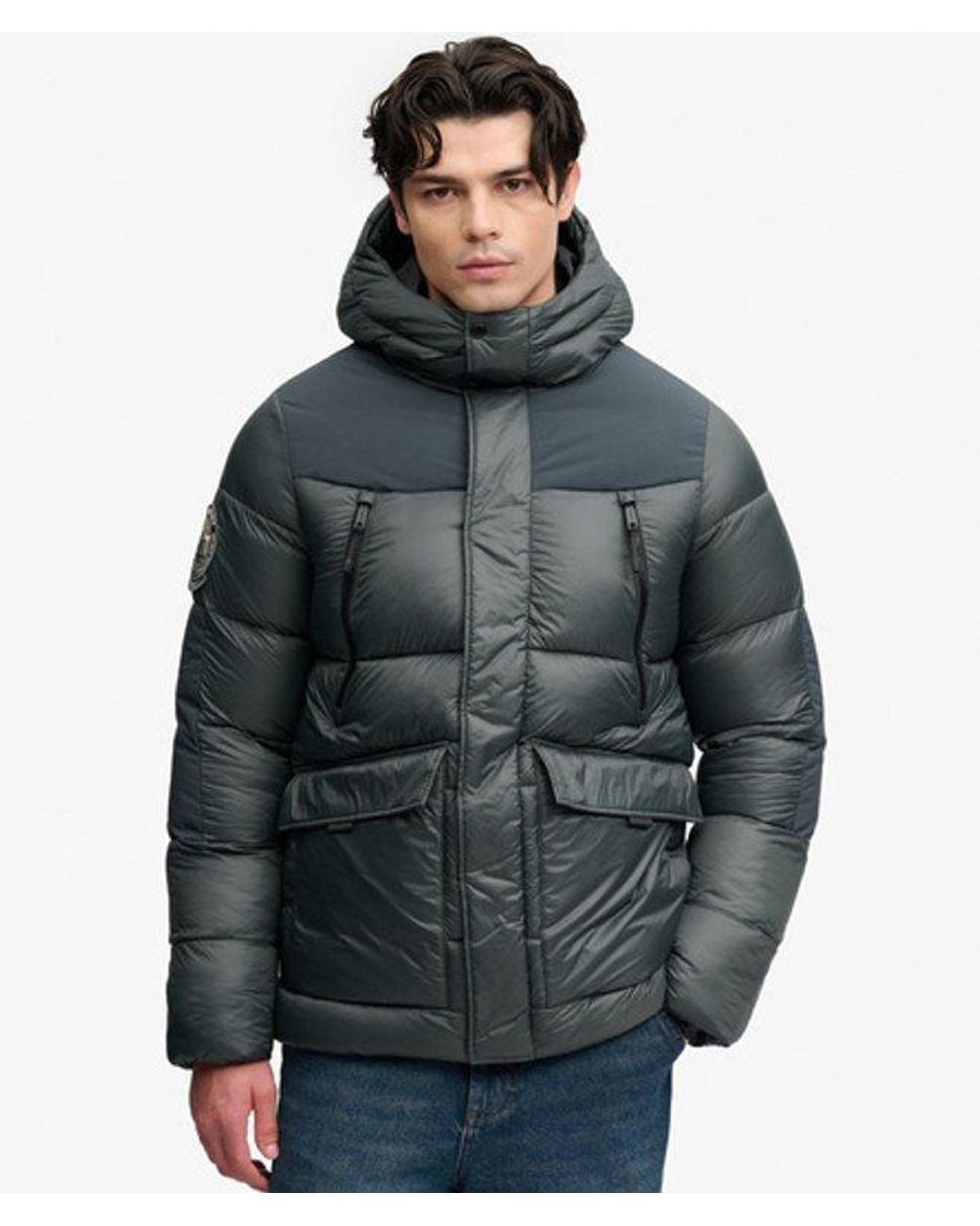 Superdry City Baffle Parka Jas in het Gray voor heren
