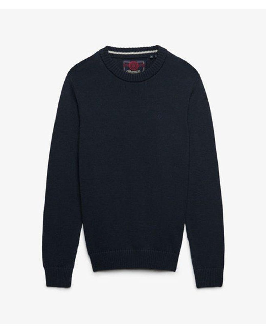 Superdry Blue Preppy Cotton Jumper for men