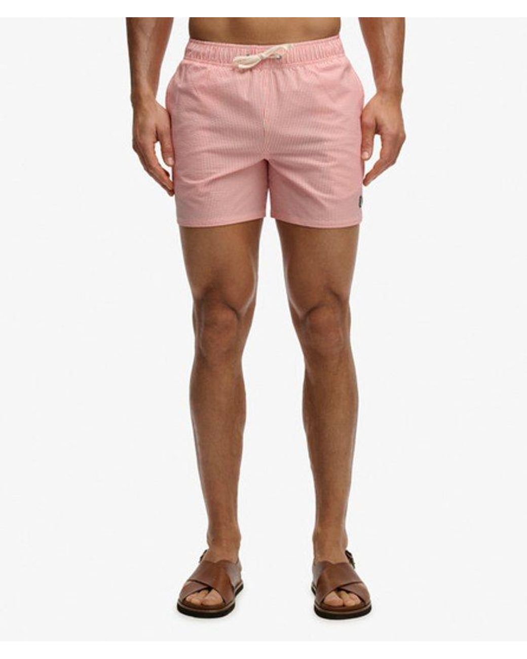 Superdry Pink & Co Seer Sucker 15-inch Swim Shorts for men