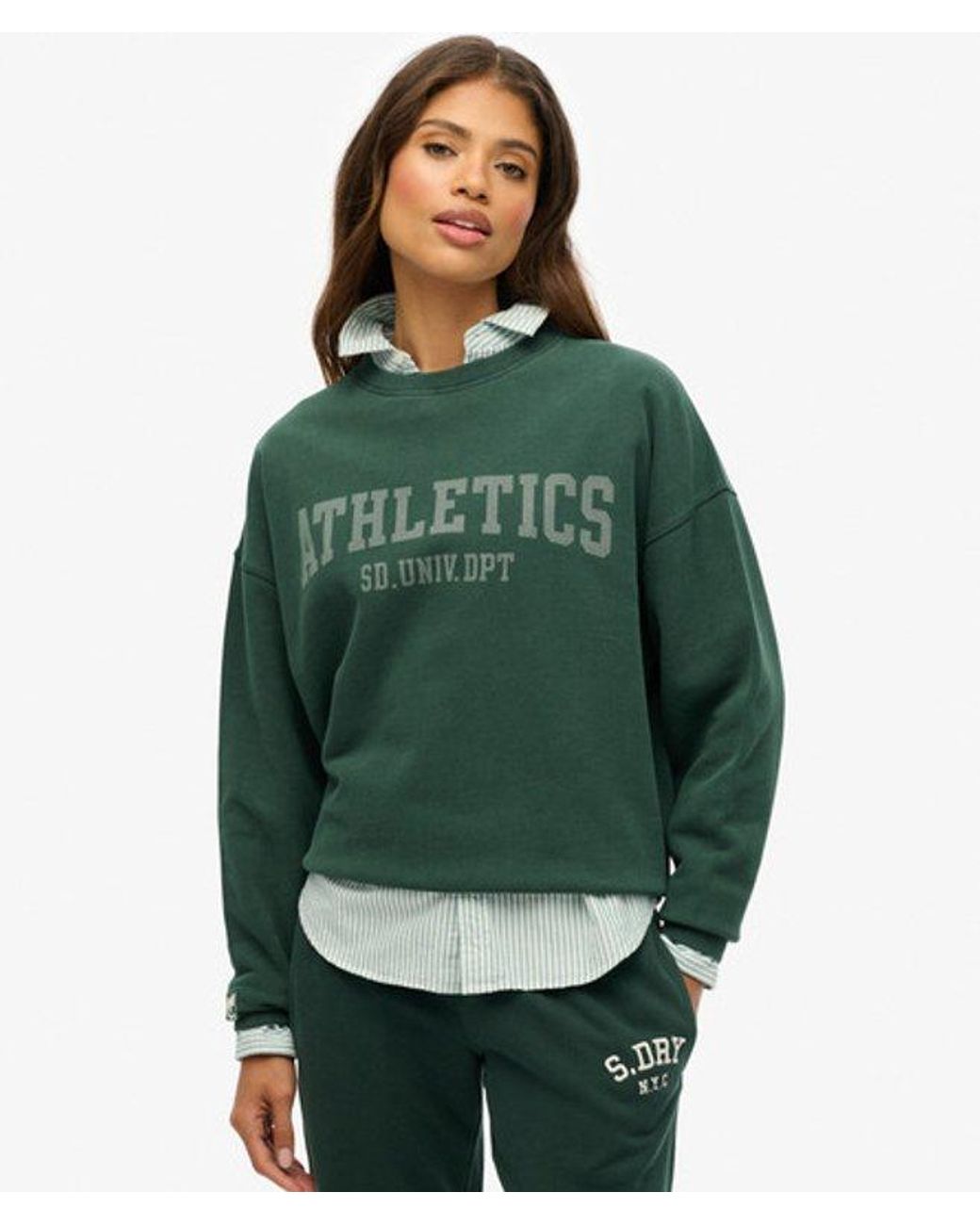 Superdry Green & Co Athletic Essentials Relaxed Crew Sweatshirt