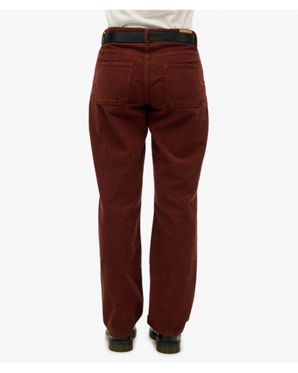 Superdry White Straight Leg Cord Pants Size: 26/32