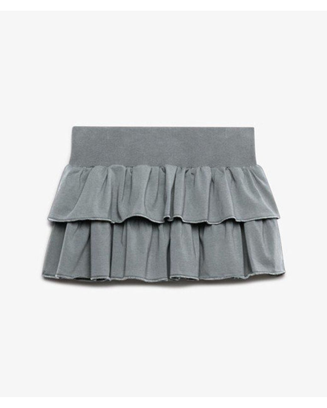 Superdry Gray Bench X & Co Bench Low Rise Tiered Skirt