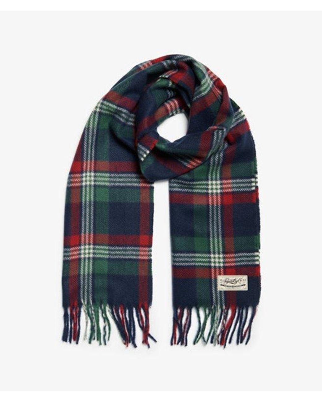 Superdry Blue Heritage Checked Scarf for men