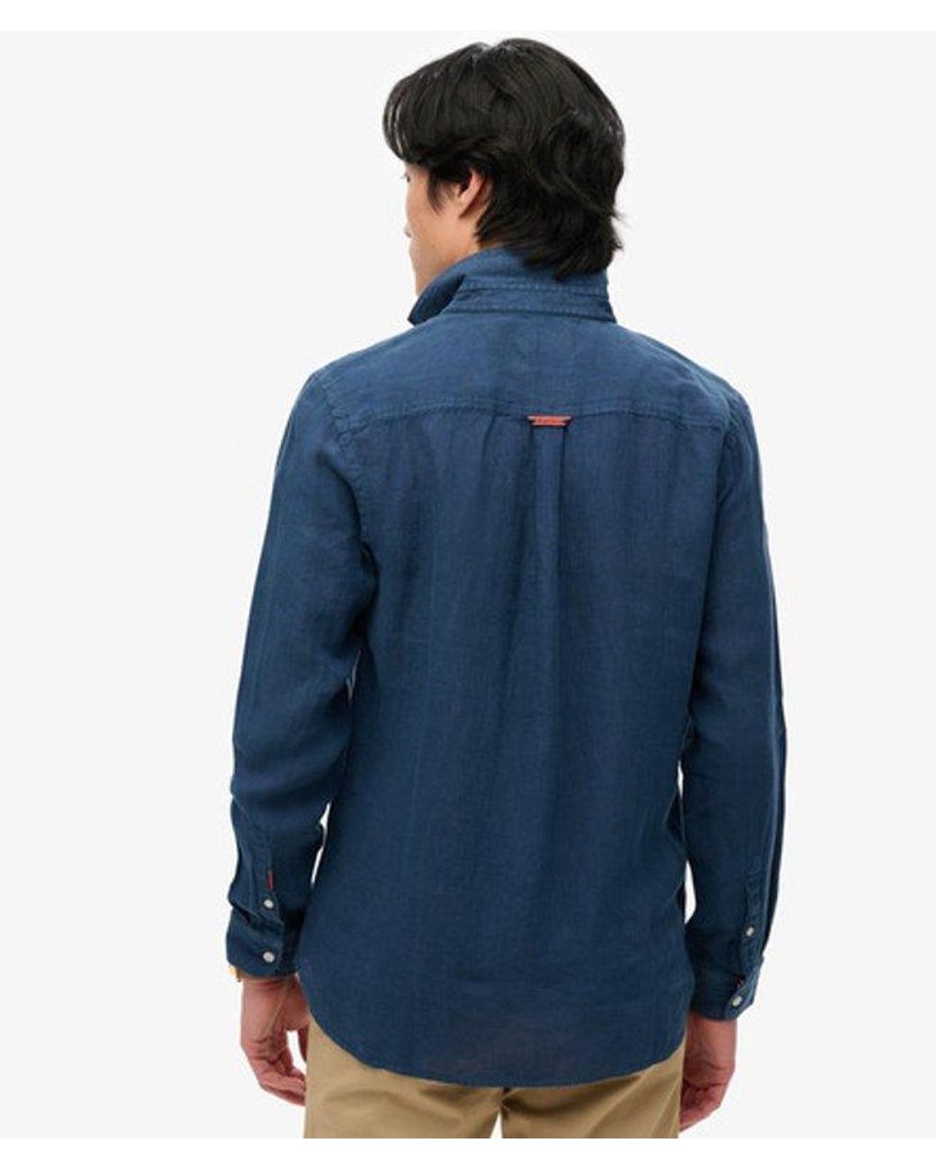 Superdry Blue & Co Vacation Long Sleeved Linen Shirt for men