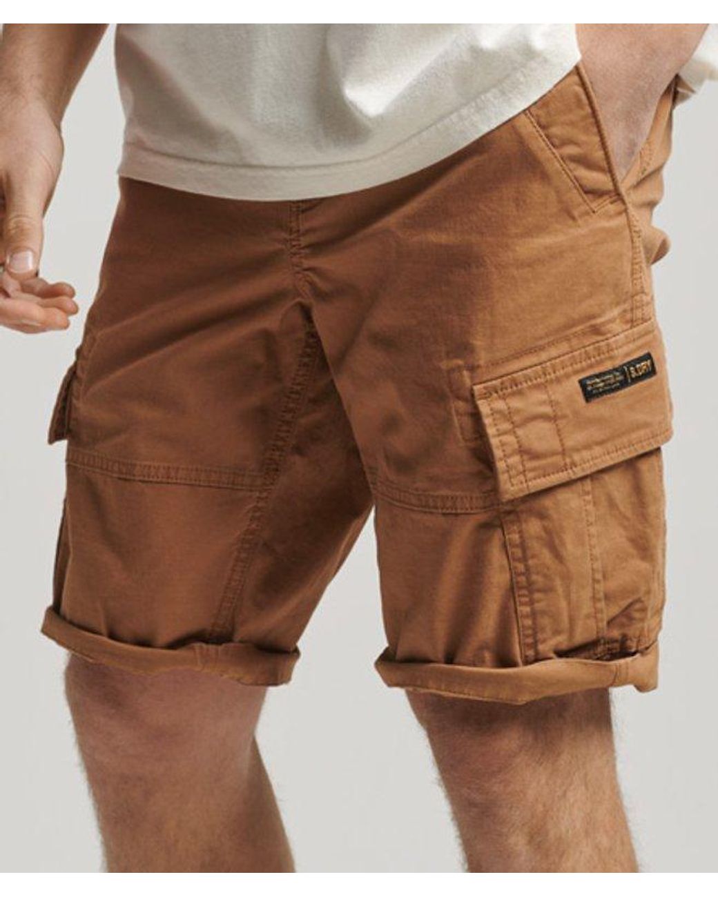 Superdry Organic Cotton Core Cargo Shorts Brown for men