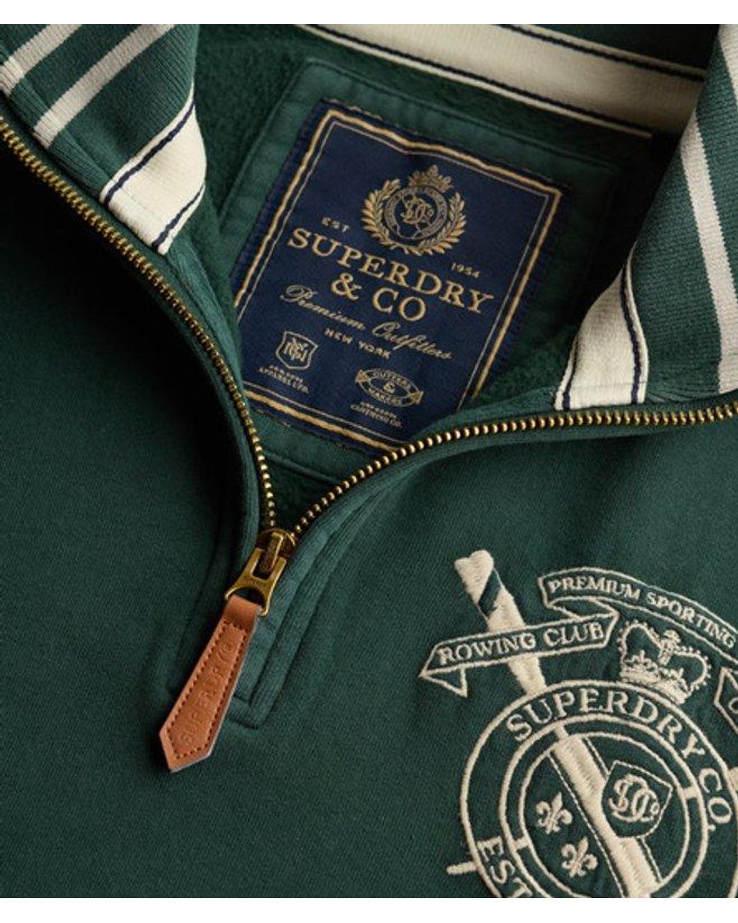 Superdry Green & Co Gothic Varsity Half Zip Sweatshirt for men
