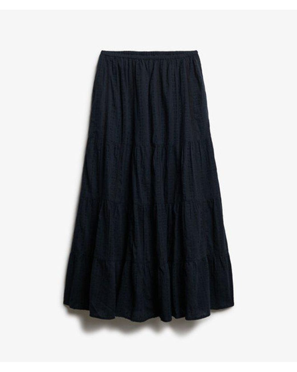 Superdry Black & Co Tiered Maxi Skirt