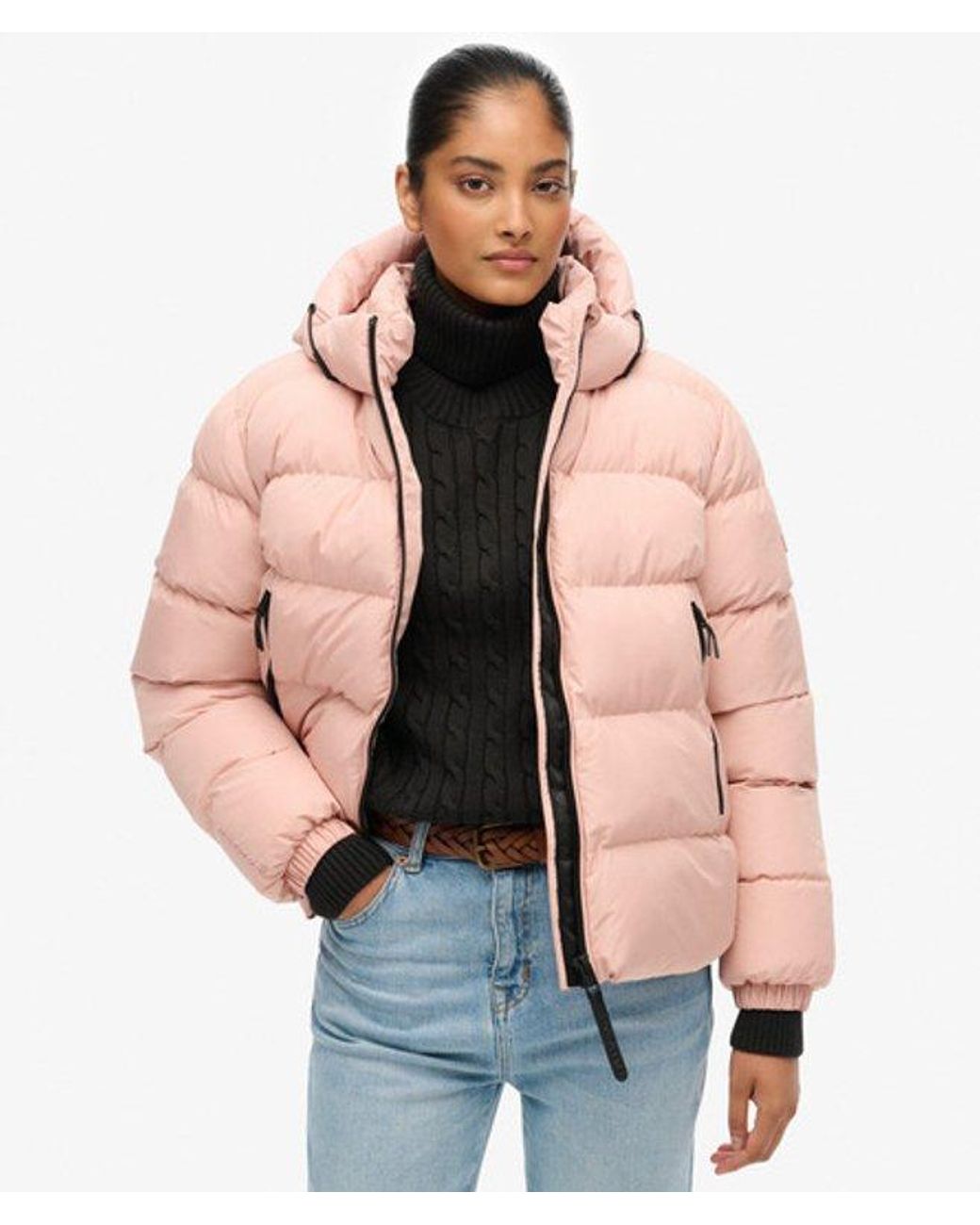 Superdry Blue & Co Hooded Sports Puffer Jacket