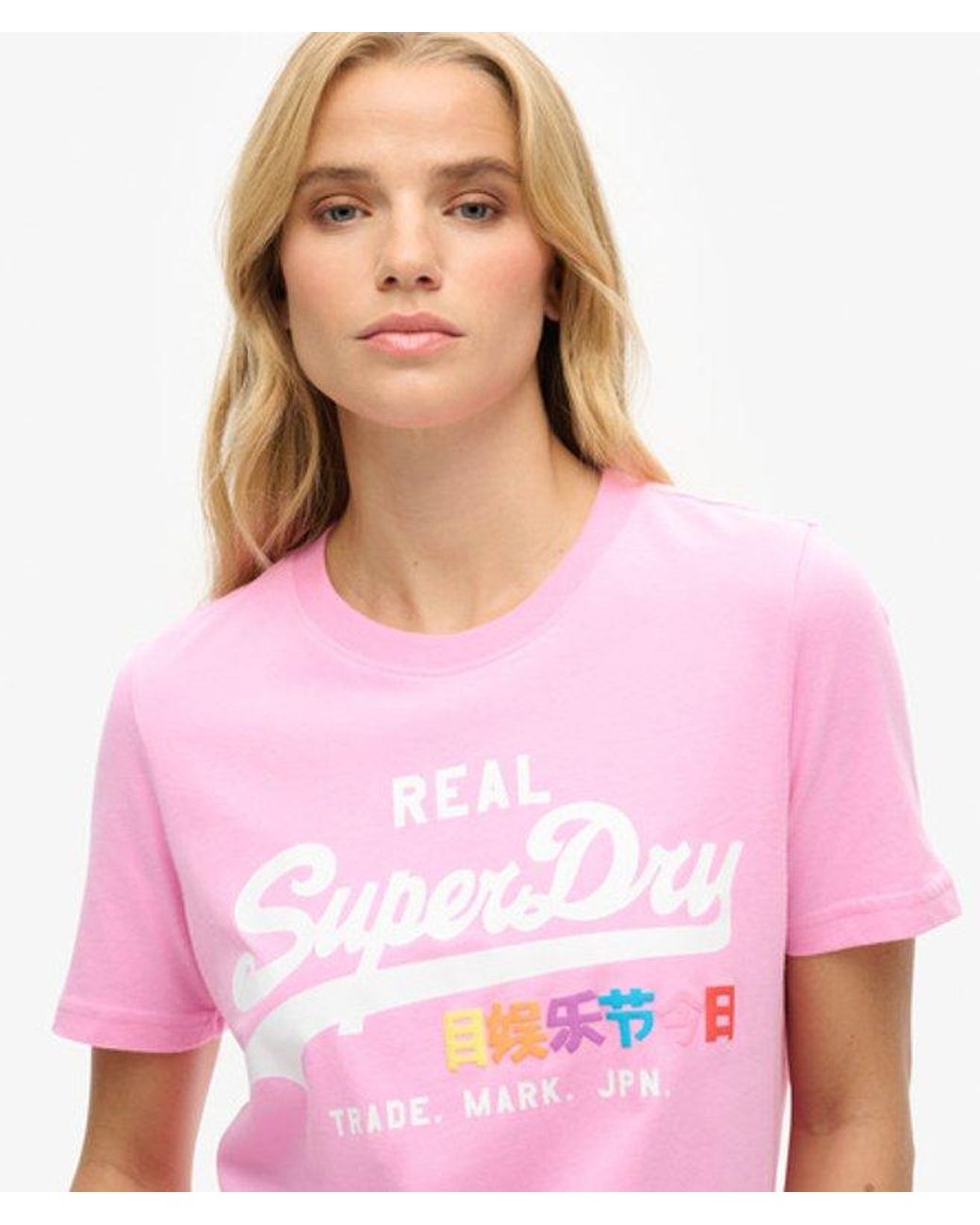 Superdry Pink & Co Vintage Logo Pop Entry T-shirt