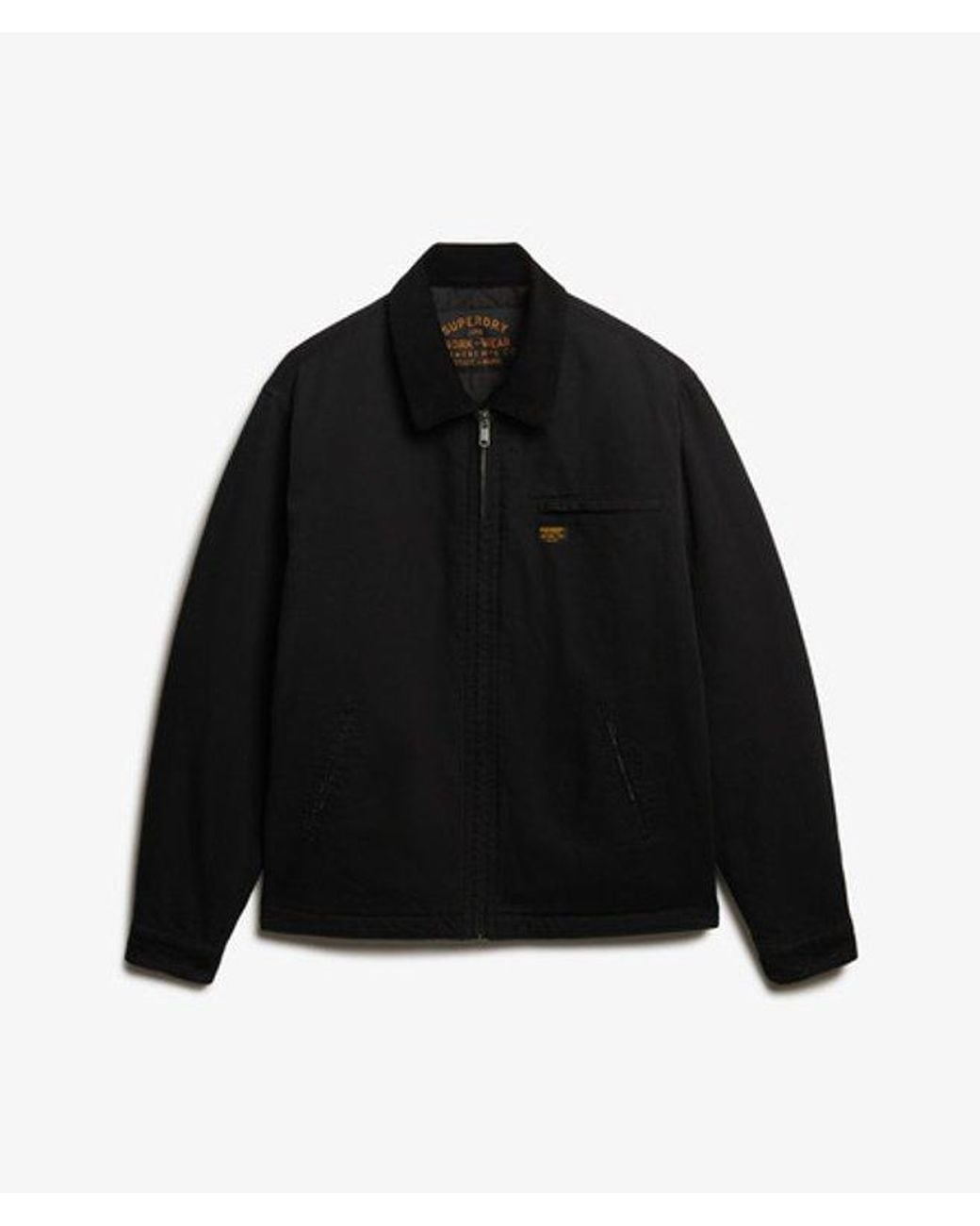 Superdry Black Cotton Canvas Barn Jacket for men