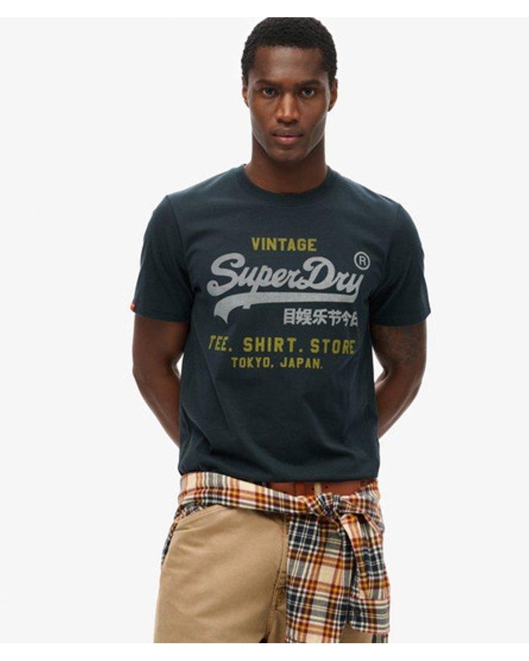 Superdry Blue & Co Vintage Logo Heritage Relaxed T-shirt for men