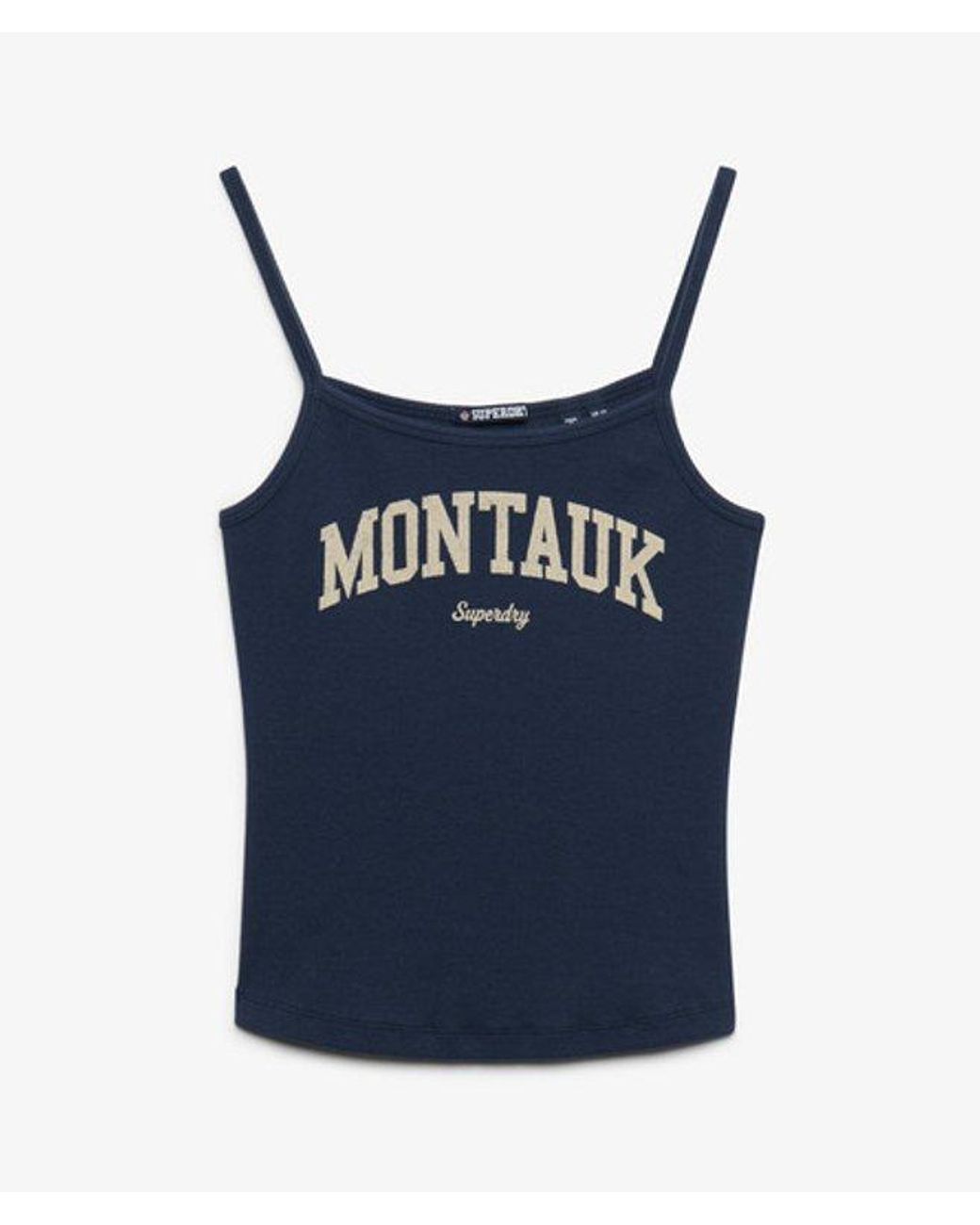 Superdry Blue & Co Athletic Essentials Graphic Print Cami Top