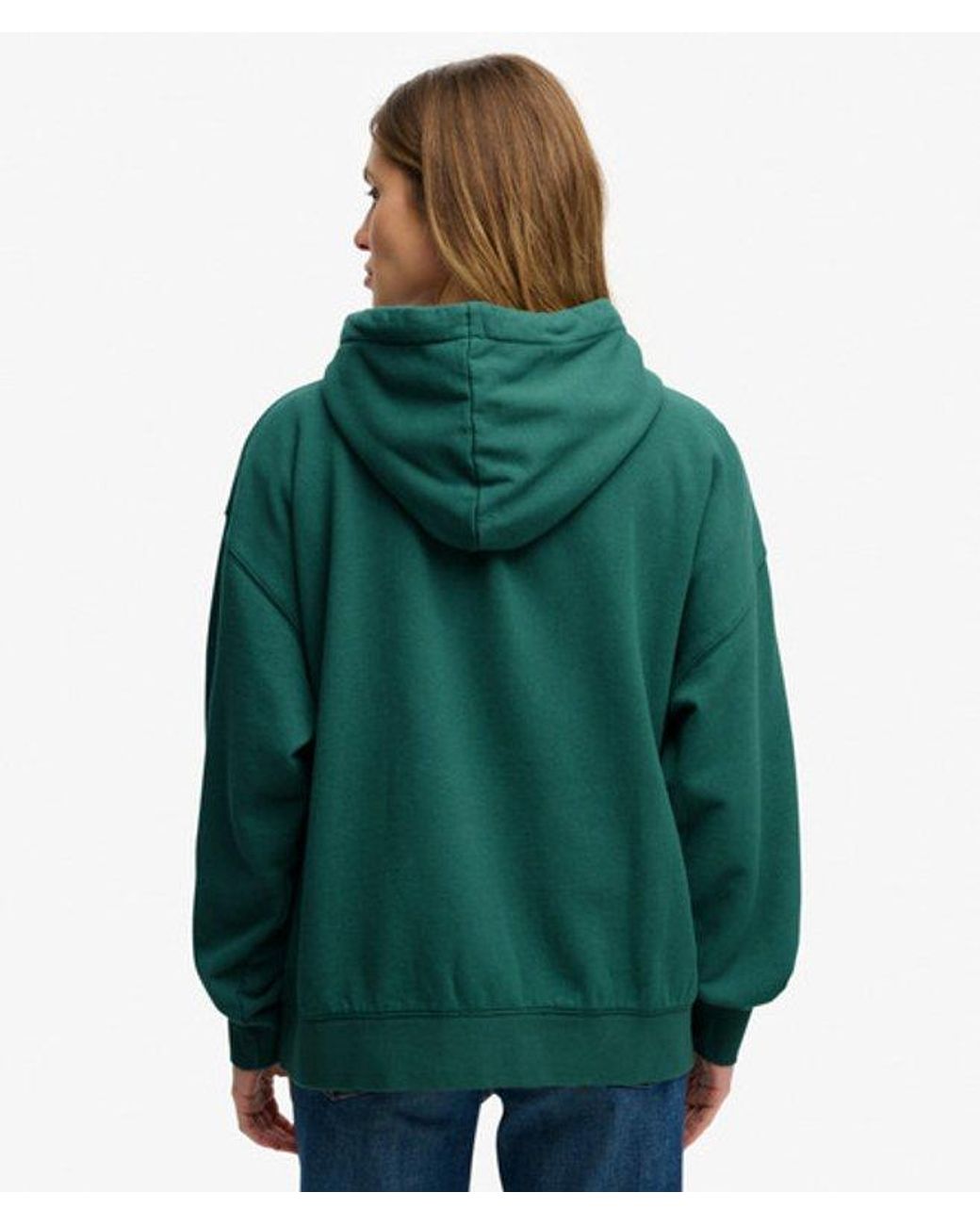 Superdry Green & Co Luxe Casual Embroidered Relaxed Hoodie