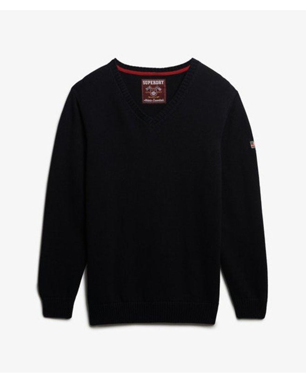 Superdry Black & Co Oversized V Neck Jumper