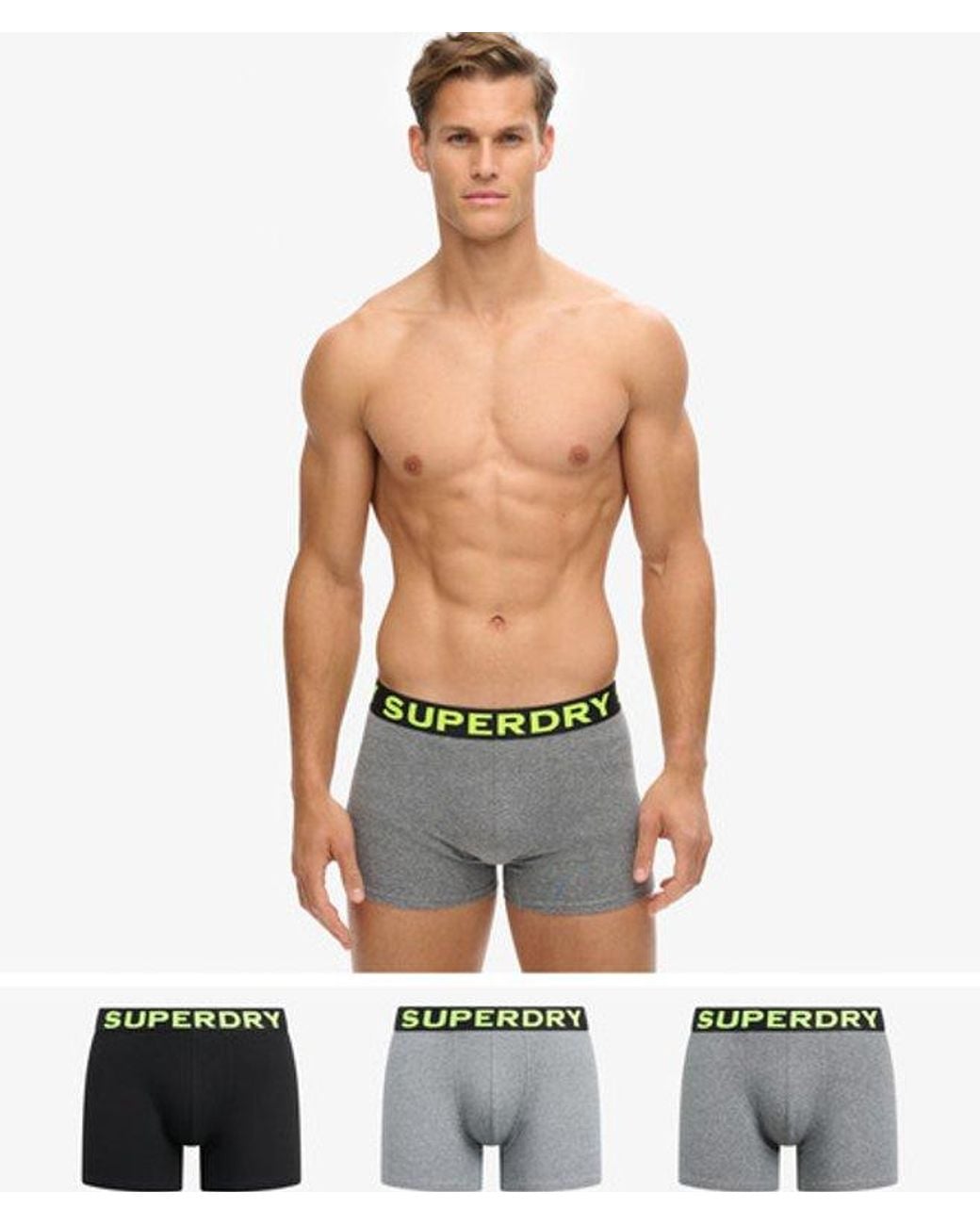 Superdry White & Co Classic Logo Print Cotton Boxer Triple Pack for men