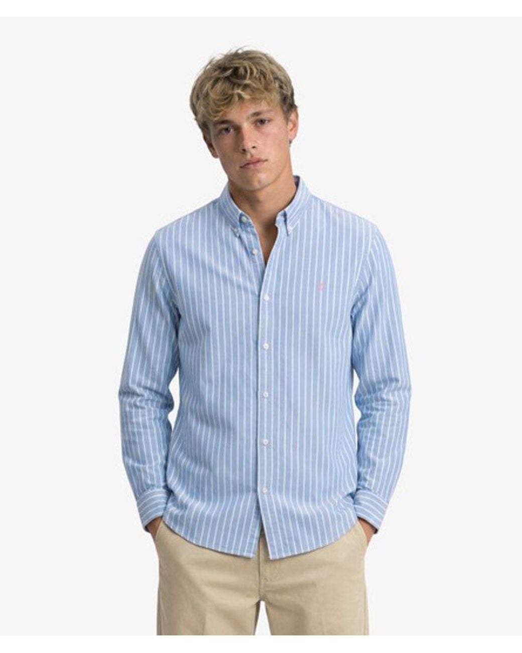 Superdry Blue & Co Classic Oxford Long Sleeve Shirt for men