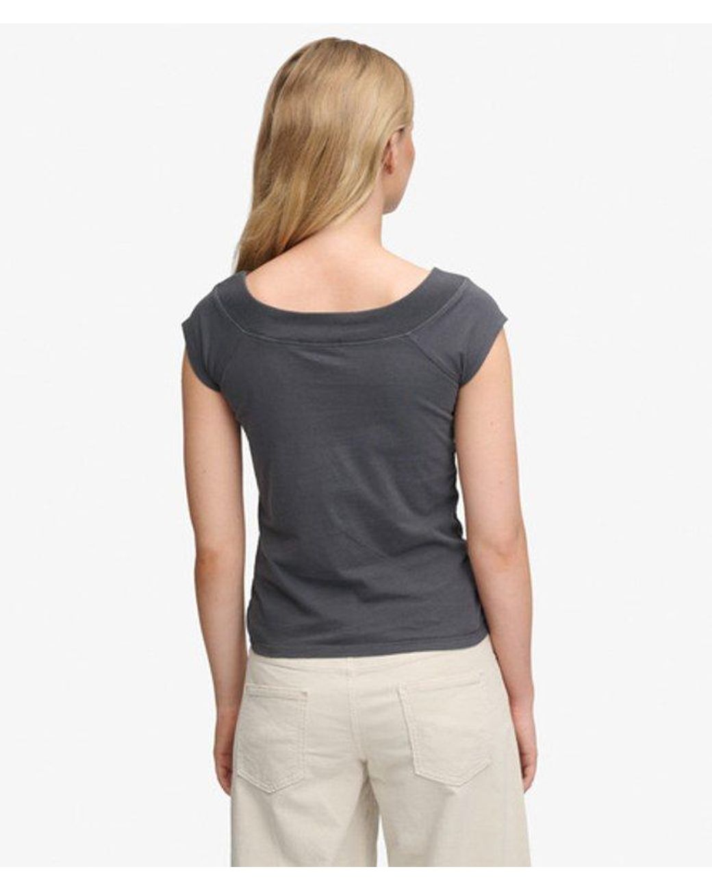 Superdry Blue & Co Athletic Essentials Off Shoulder Top