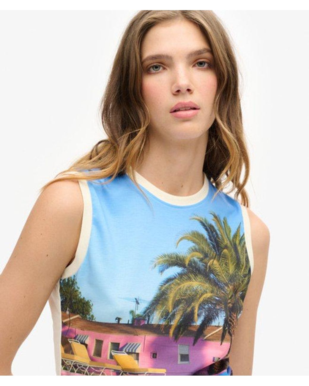 Superdry Blue & Co Sub Print Vest Top