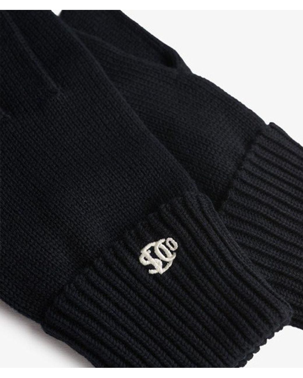 Superdry Black & Co Logo Knitted Gloves for men