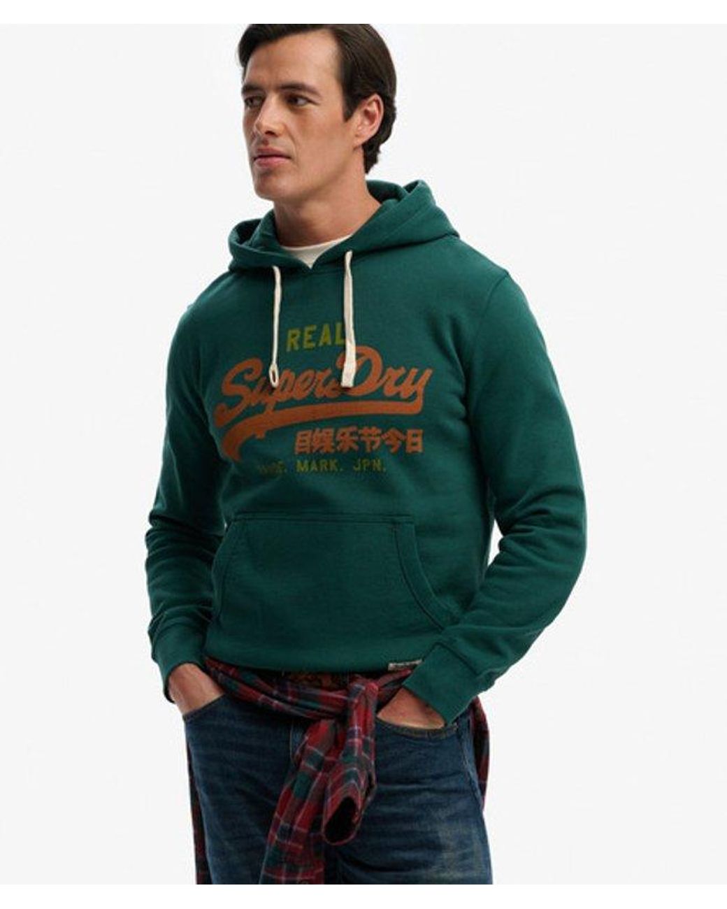Superdry Green & Co Vintage Logo Classic Hoodie for men