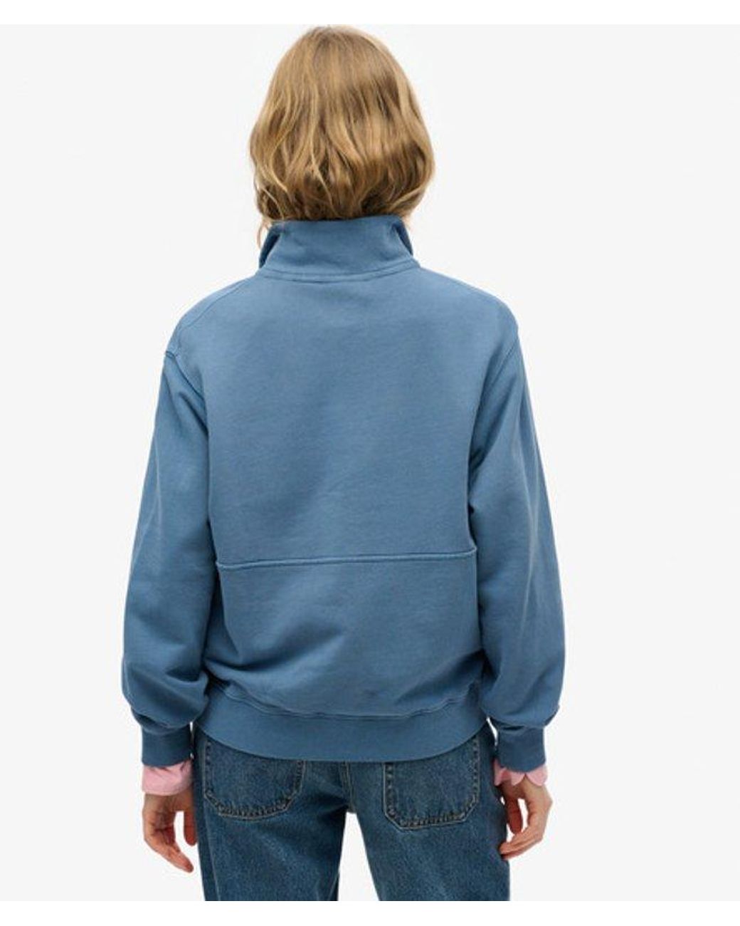 Superdry Blue & Co Essential Logo Half Zip Sweatshirt
