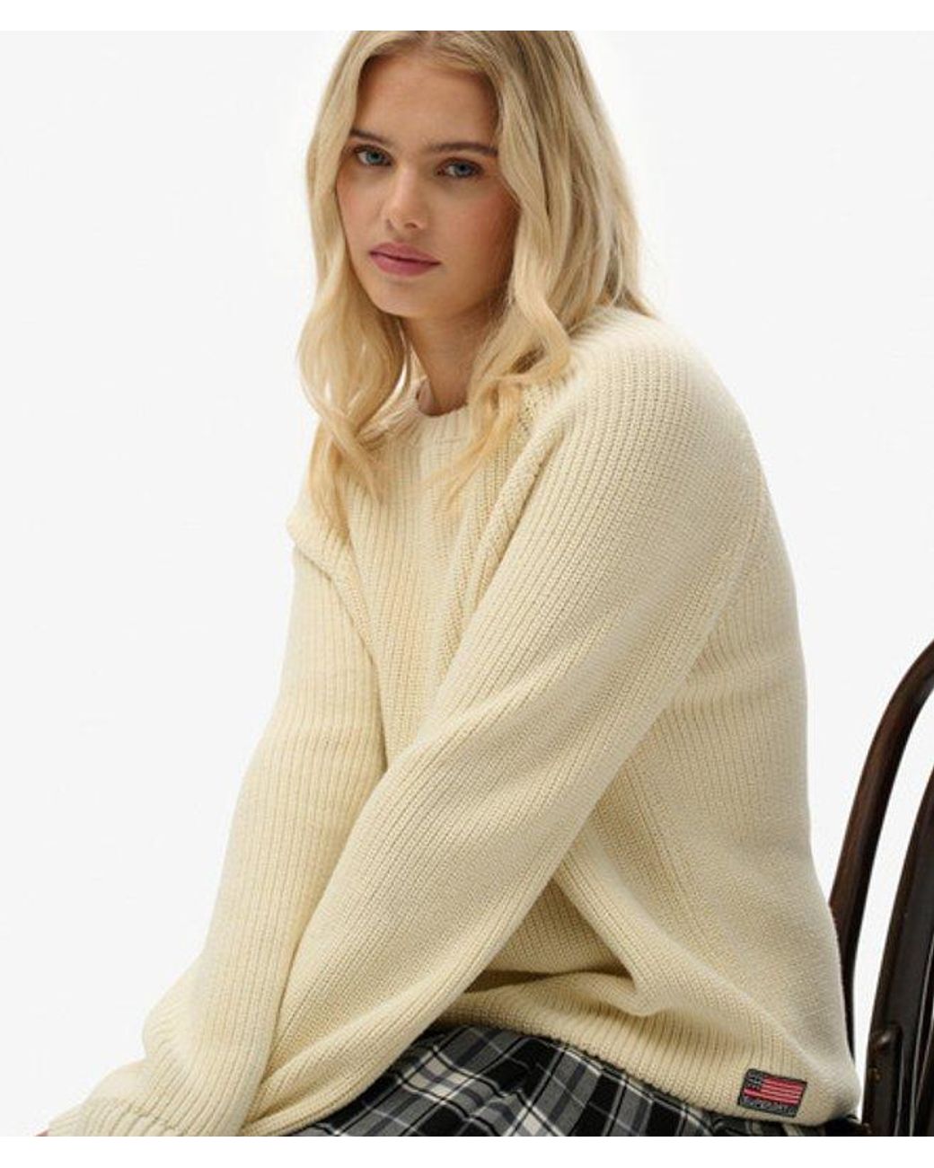 Superdry Natural & Co Relaxed Ribbed Knitted Jumper