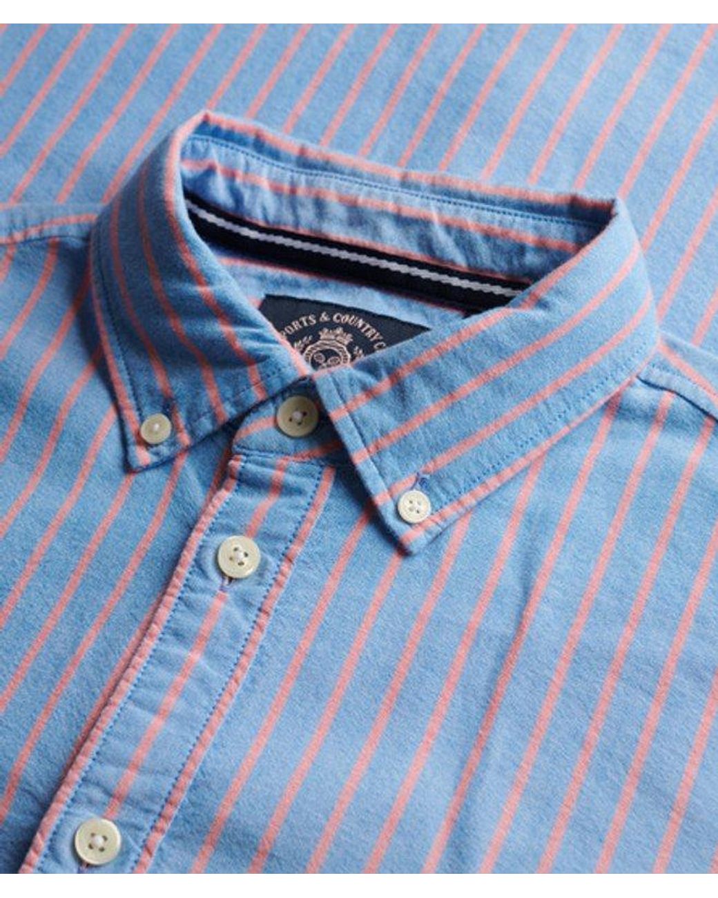 Superdry Blue & Co Slim Oxford Long Sleeve Shirt