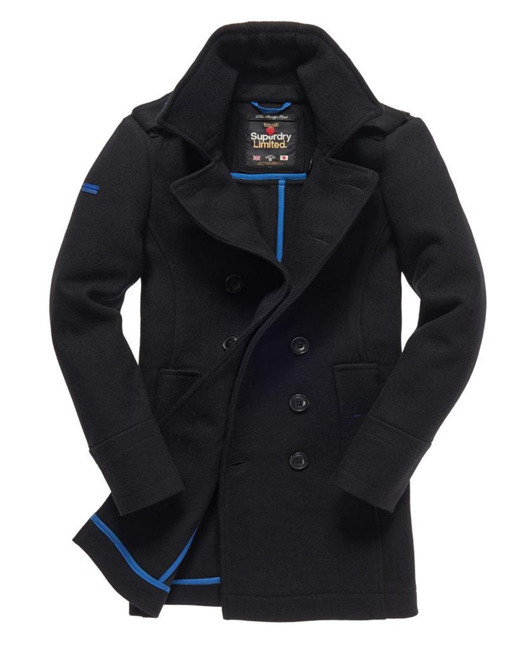 Superdry Wool Bridge Coat in Black for 