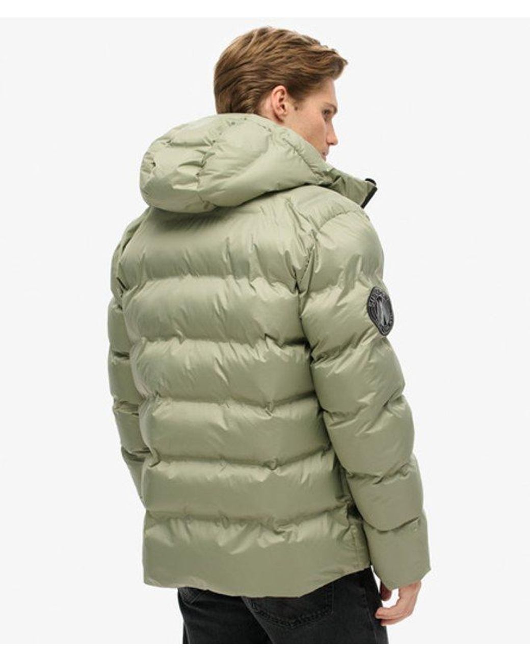 Superdry Green & Co Hooded City Graphic Puffer Jacket for men
