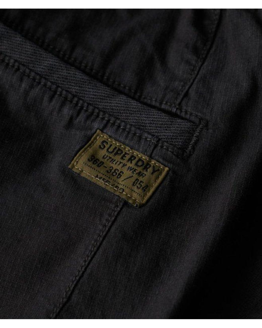 Superdry Black Para Cargo Slim Pants for men
