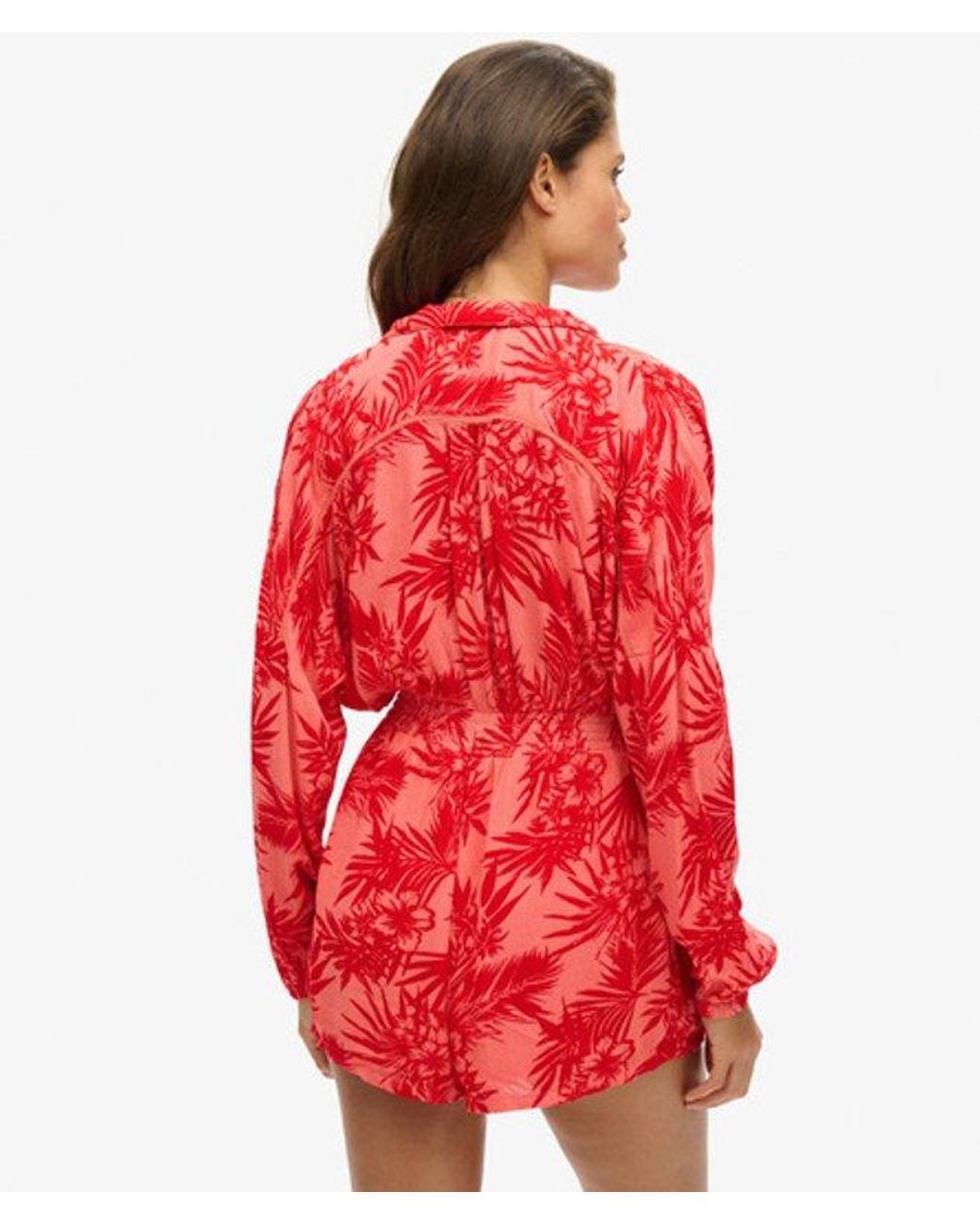 Superdry Red & Co Vintage Beach Playsuit