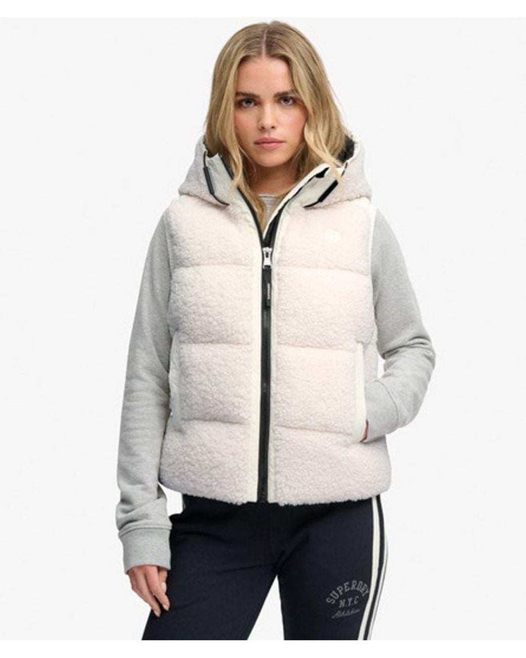 Superdry Natural & Co Borg Hooded Puffer Gilet